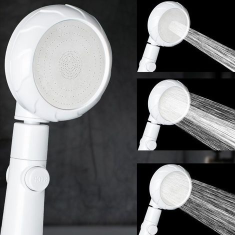 Douche d'arrêt d'eau à un bouton, pommeau de douche sous pression (blanc) (1/2)