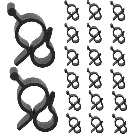 20 Pièces Crochets pour auvent de VR, Crochets de gouttière Noirs Clips de cantonnière pour auvent de Camping pour accrocher Une Bande Lumineuse LED, des câbles, des guirlandes Lumineuses
