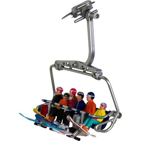 Jaegerndorfer Set 6 Snowboarder Seduti per Villaggio Natalizio (Seduta esclusa)