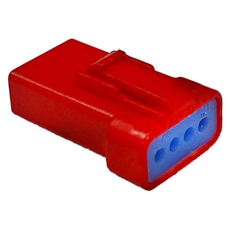Connettore JWPF maschio porta femmina 4 vie rosso