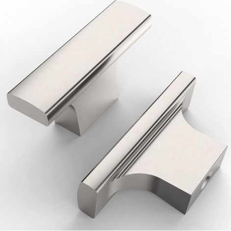 Boutons de meubles argentés - conviennent aux tiroirs de cuisine, commodes, etc. - Lot de 10 (1/4)
