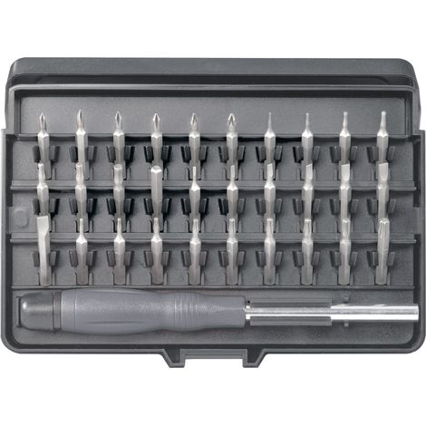 TOOLCRAFT 820935 Bit-Set 31teilig Schlitz, Kreuzschlitz Phillips, Kreuzschlitz Pozidriv, Innen-Sech (1/2)