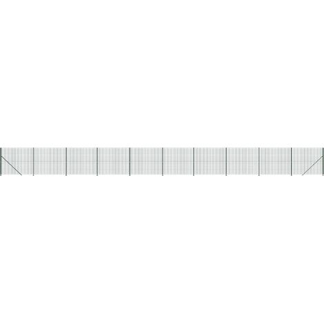 Maison Exclusive - Maschendrahtzaun mit Bodenflansch Grün 1,4x25