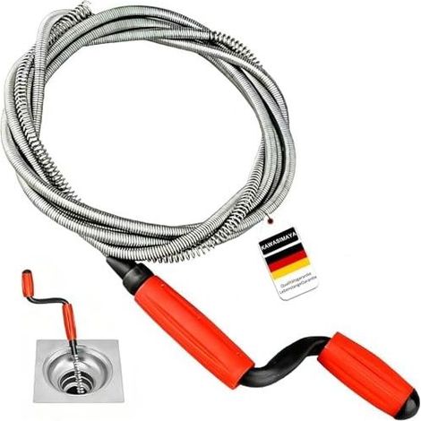 Abflussreinigungsspirale mit Kurbelgriff, professionelle Rohrreinigung, Toiletten- und Abflussreinigungssonde, für manuelle Arbeiten -