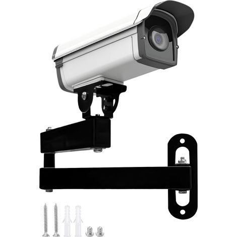 Support Mural pour Caméra, Supports Muraux Camera de Surveillance, Fixation d'angle Camera Réglable, Vidéosurveillance Wall Mount pour Intérieur et Extérieur, Métal, Noir (1/5)