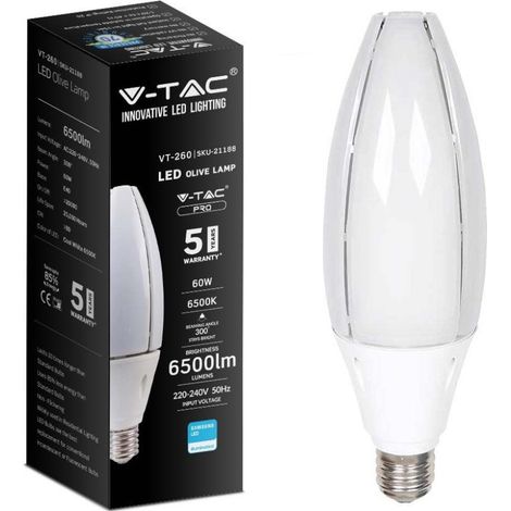 LAMPADINA V-TAC LED E40 60W OLIVE LAMP SMD CHIP SAMSUNG - SKU 21187 / 21188  Bianco Naturale (1/6)