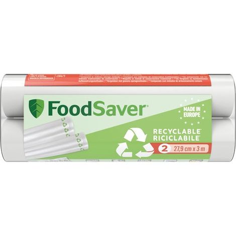 FoodSaver FSRE2802X01 rollos para envasado al vacío transparentes 28cmx3m