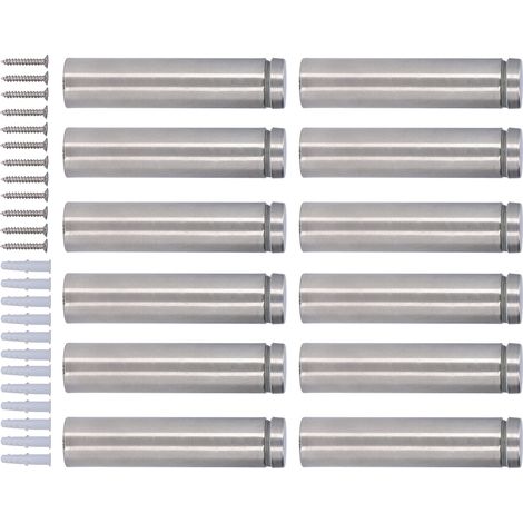 Lot de 12 vis d'entretoise en acier inoxydable 19 x 80 mm pour la fixation de cadres photo en acrylique. (1/5)