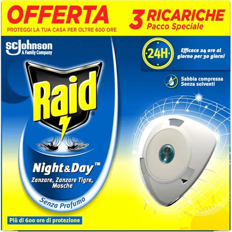 Raid Ricarica per Emanatore Elettrico Antizanzare Night&Day - Confezione 3 Pezzi - (1/5)