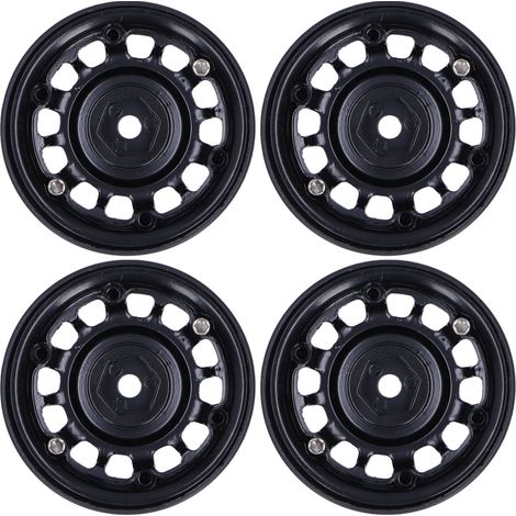 4 Stück 1/10 RC Beadlock-Radnaben, 12 Löcher, Metall-Radnaben-Ersatz für AXIAL/HSP, Schwarz (1/5)