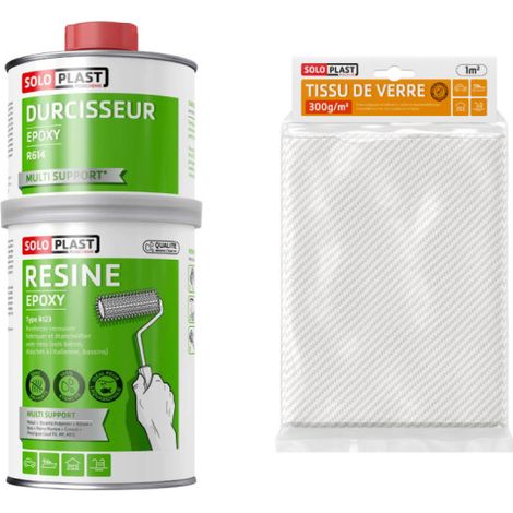 Pack-Epoxidharz-Typ R123 Soloplast 1 Kg - Glasgewebe Roving 300g m2 Soloplast