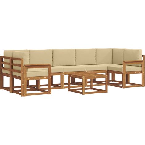 Outdoor-Sofagarnitur mit Kissen 8 pcs Natur und Beige vidaXL (1/5)
