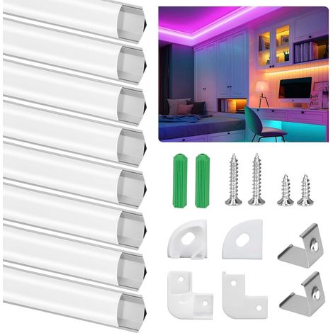 Profile Aluminium LED Angle 45°, 8 x 1M/3.3ft V-Shape (1/5)