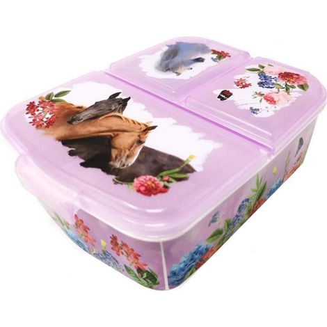 Brotdose Kinder Lunchbox Fächer Unterteilung BPAfrei Pferd Horses (1/5)