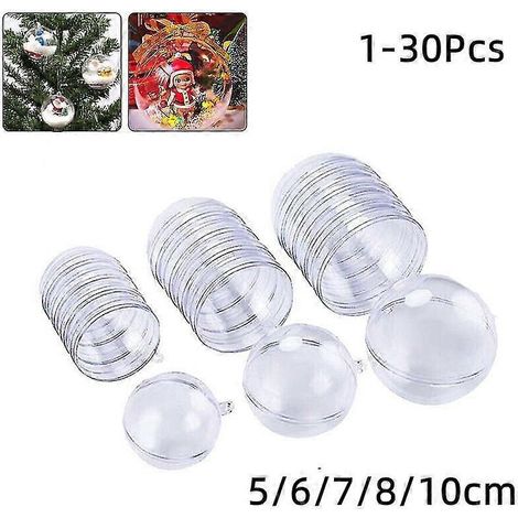 Durchsichtige Kunststoffkugeln, befüllbare Christbaumkugeln, Christbaumschmuck zum Aufhängen-1Pcs-6cm