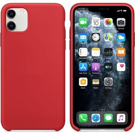 Funda silicona iphone 11 textura suave  Rojo