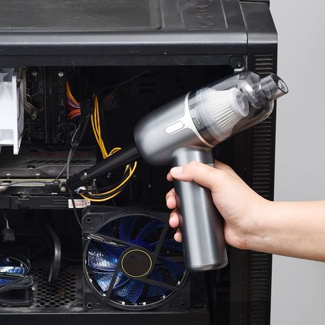 Collecteur de poussière industriel gris à trois vitesses réglables, collecteur de poussière multifonctionnel par aspiration et soufflage (1/5)