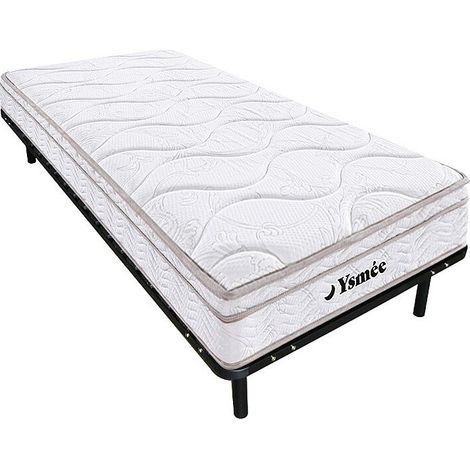 Set rete con doghe + materasso in schiuma, 3 zone a memory foam WOLKENTANZ - YSMÉE - 90 x 200 cm