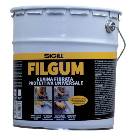 Membrane d'e'tanche'ite' e'lastique et renforce'e de fibres Sigill Filgum en pot de 750 g pour terrasses gouttie'res fissures quatre saisons