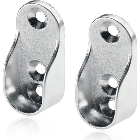 4 pièces 31.6 19.5MM Support Tringle,Barre de penderie, Penderie Ovale Support Barre Penderie Alliage de Zinc Nickelé pour Tringle Vetement Dressing (1/5)