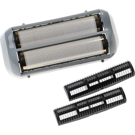 vhbw 1x Scherkopf, 2x Klinge Ersatz für Andis 17155A für Rasierer, Schwarz, Grau