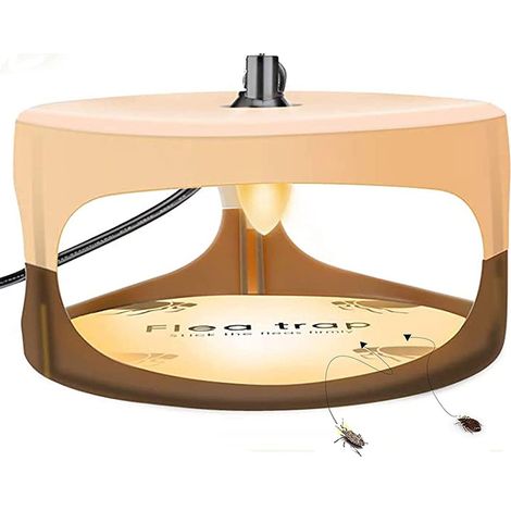 Lampe anti-puces électrique collante ronde, piège à mouches non toxique pour la maison (1/5)