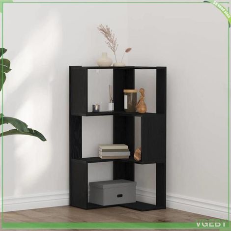Bibliothèque d'angle - Chêne noir - 50 x 50 x 102 cm - Bois d'ingénierie - Design moderne (1/5)