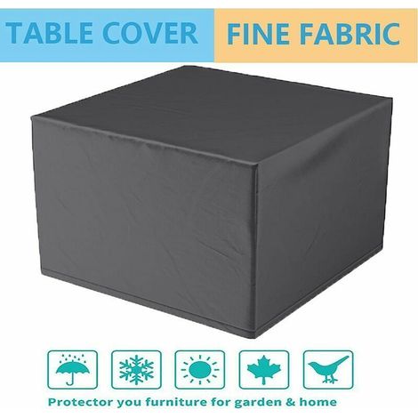 FOREHILL Quadratische Schutzplane 115x115x74cm, Schutzhülle für Möbel, wasserdichte Schutzhülle für Gartenmöbel, robuste 420D Oxford-Möbelhülle, für Tische und Stühle (1/5)