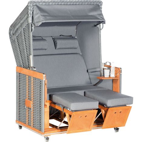 Sonnenpartner Konsul 2-Sitzer Strandkorb Nordsee Halbliegemodell onix/charcoal
