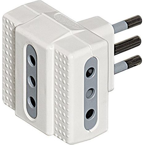 bticino S3603D Netzstecker-Adapter Grau, Weiß (1/3)