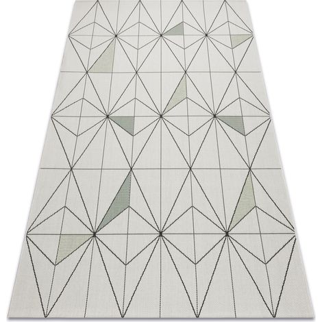 Carpet COLOR 19447/062 SISAL Diamonds Triangles Cream white 120x170 cm