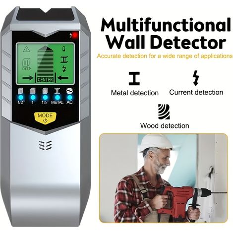 Un scanner mural équipé d'un détecteur pour la localisation de faisceaux de détecteurs de piles et de tuyaux métalliques. (1/5)