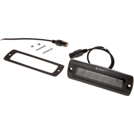 Lámpara de trabajo LED rectangular de 30 W y 2880 lm, 12/24 V, blanca, 157 x 49,7 x 60 mm, luz difusa con enchufe alemán, 6 LED LA10611 (1/5)