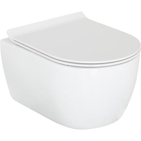 Pack combiné Aksai WC suspendu à fond creux sans bride et Abattant WC Aksai Sandwich softclose (1/3)