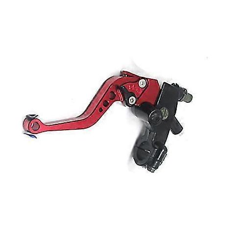 Levier de réservoir de maître-cylindre de frein et d'embrayage hydraulique Alconstar 7/8" pour motos Harley, Honda, Yamaha, Kawasaki et Suzuki - rouge, gauche (1/5)