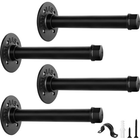 Lot de 4 Équerre Étagère Murale Tubulaires, Support Etagere, 50KG Charge, Support Étagère Murale, Portant a Vetement, Équerre (1/5)