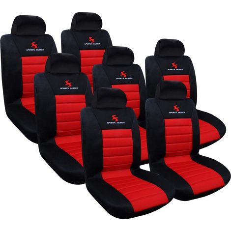 WOLTU 7 Pz Set Coprisedili Universali Auto Seat Cover Protege Sedile Rosso (1/5)