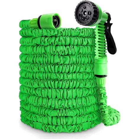 Garden Hose, 30m 100ft Flexible Hose Extendable Hose with 8 Function Gun for Gardening, Car Wash, Watering, Bathing Animal (1/5)