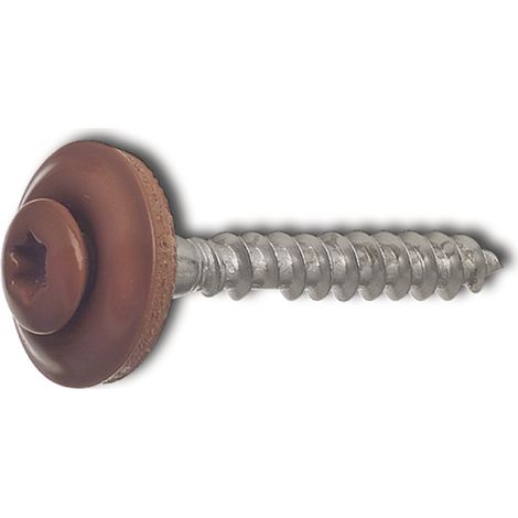 Spenglerschraube 4.5x 45 TX20 Edelstahl A2 Kopf beschichtet RAL8004 kupferbraun
