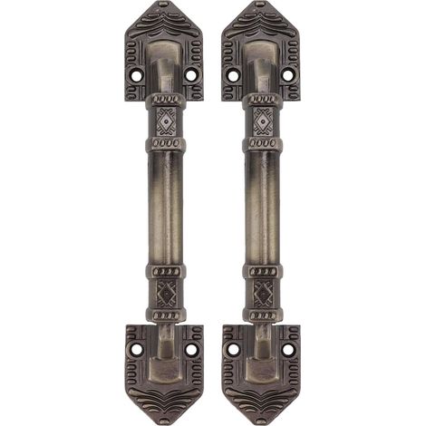 Lot de 2 poignées meubles anciennes porte coulissante style grange (1/5)