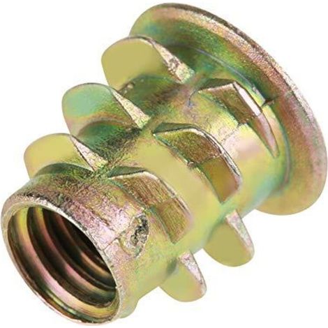 50 pezzi Inserti filettati in lega di zinco M5x10mm con esagono interno, dadi a vite per fissaggio e connessione, assortimento per mobili in legno (1/5)