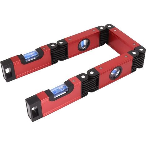 Niveau pliable, outil de niveau magnétique multi-angle à 5 sections avec 4 bulles de nivellement 45° 90° 180° outil de mesure multifonction pour le travail du bois (1/4)
