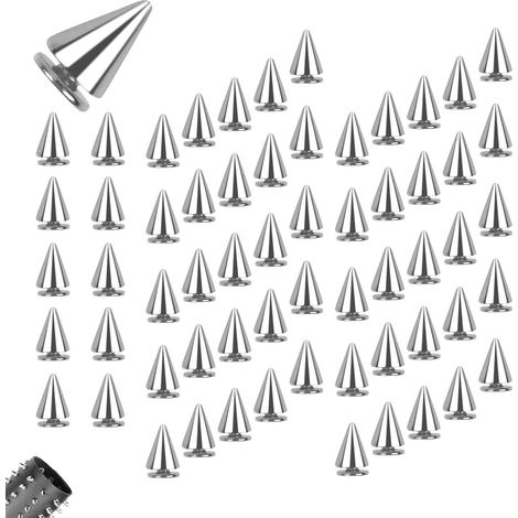 Sollbry 100 Pièces 7x10 mm Métal Rivets Décoratifs Punk Pointes Cônes Rivets Killer Rivets Punk Pointu Rivets Vis Rivets Métalliques pour DIY Cuir Artisanat Vêtements Sacs Chaussures Ceinture Bracelet (1/5)