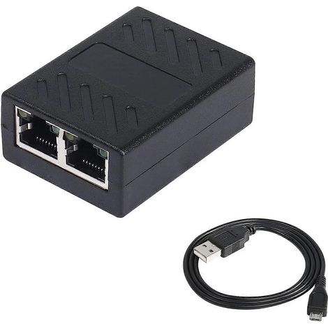 Répartiteur Ethernet, coupleur de câble RJ45 1 vers 2, adaptateur femelle, connecteur de réseau LAN Internet haut débit, connecteur multicolore à 2 ports. (1/5)