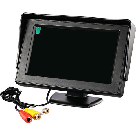 Ecran LCD Pour Voiture - 4,3 Pouces - Résolution 480x272 - Entrée Vidéo Double AV - Fonction Affichage Réversé Automatique - Compatible Système Caméra Recul - 1 Pièce (1/5)