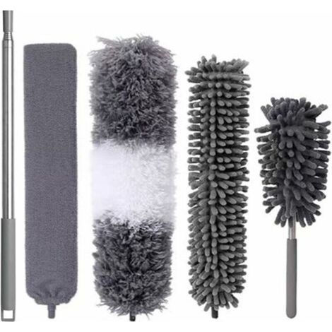 5 Pièces Plumeau Poussière Plumeau Telescopique Plumeaux Télescopiques en Microfibre Lavable Plumeau Toile D'araignée Poussière Longueur pour Toile D'araignée,Ventilateur de Plafond,Stores (1/5)