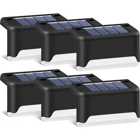 Paquet de 16 Lampes de Terrasse Solaires Lampes de Pont à LED étanches Lampes D'extérieur à énergie Solaire pour Terrasse Escaliers Voie de Jardin Marche Et Cltures-Coque Noire + Lumière Blanche (1/5)