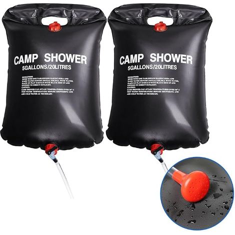 2 Camping Showers 20L – Solar Portable Outdoor (1/5)
