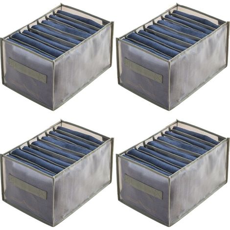 Lot de 4 boîtes de rangement pour vêtements, armoire et chambre (1/4)