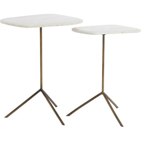 Light & Living Beistelltisch LINOS aus Metall crème – 53x30x48 cm